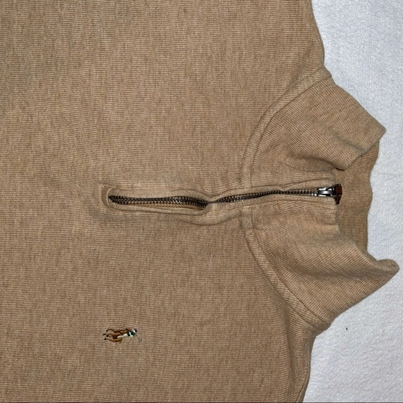 Ralph Lauren Polo 1/2 Zip-Up Brown Mens Size Large - Picture 2 of 5